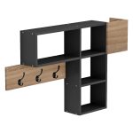 ΚΡΕΜΑΣΤΡΑ ΕΙΣΟΔΟΥ ΜΕ ΡΑΦΙΑ HARLAN HM8973.11 ΜΕΛΑΜΙΝΗ ΣΕ SONAMA-ΓΚΡΙ 99,5x15x61Υεκ. - Image 5