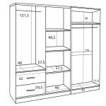 ΝΤΟΥΛΑΠΑ 6ΦΥΛΛΗ BLAKELY HM21235.01 ΜΕΛΑΜΙΝΗ ΧΡΩΜΑ ZEBRANO 201x43x181Υεκ - Image 3