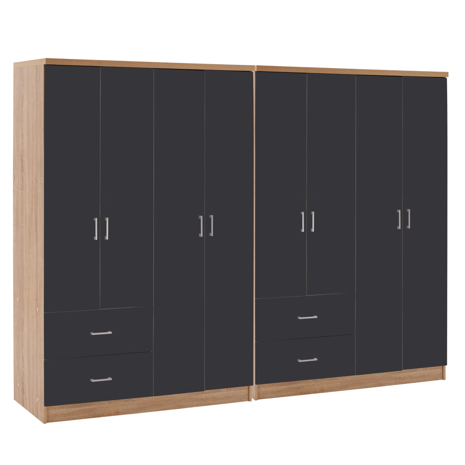 ntoylapa-8fylli-fb92123701-melamini-sona ΝΤΟΥΛΑΠΑ 8ΦΥΛΛΗ BRIANA HM21237.01 ΜΕΛΑΜΙΝΗ SONAMA & ΣΚΟΥΡΟ ΓΚΡΙ 241x42,5Χ180,5Υεκ. - Image 1