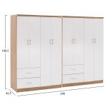 ΝΤΟΥΛΑΠΑ 8ΦΥΛΛΗ BRIANA HM21237.02 ΜΕΛΑΜΙΝΗ SONAMA & ΛΕΥΚΟ 241x42,5Χ180,5Υεκ. - Image 2