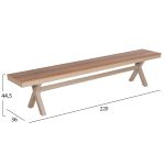 ΠΑΓΚΑΚΙ ΑΛΟΥΜΙΝΙΟΥ TAWNEE HM6040.04 ΣΑΜΠΑΝΙ-POLYWOOD ΚΑΘΙΣΜΑ ΦΥΣΙΚΟ 220x36x44,5Υεκ. - Image 2