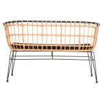 ΠΑΓΚΑΚΙ ΔΙΘΕΣΙΟ ALLEGRA HM5692.11 P.E.RATTAN ΜΠΕΖ-ΜΑΥΡΟΣ ΜΕΤΑΛ.ΣΚΕΛΕΤΟΣ 125x60x77Υεκ - Image 6
