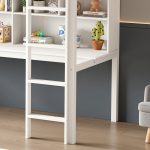 ΠΑΙΔΙΚH KOYKETA τ.MONTESSORI ΜΕ ΓΡΑΦΕΙΟ & ΒΙΒΛΙΟΘΗΚΗ LIBRO HM708.03 ΞΥΛΟ ΠΕΥΚΟΥ ΛΕΥΚΟ- 90x190εκ - Image 4