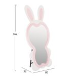 ΠΑΙΔΙΚΟΣ ΚΑΘΡΕΦΤΗΣ ΔΑΠΕΔΟΥ BUNNY HM4489.01 MDF ΡΟΖ & ΛΕΥΚΟ-ΜΑΥΡΟ STAND 80x162Υεκ. - Image 2