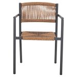 ΠΟΛΥΘΡΟΝΑ ΑΛΟΥΜΙΝΙΟΥ STER HM5786.12 ΑΝΘΡΑΚΙ-ΣΥΝΘ.RATTAN ΜΠΕΖ 55,5x53x78Υεκ. - Image 3