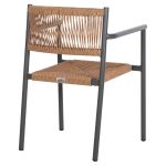 ΠΟΛΥΘΡΟΝΑ ΑΛΟΥΜΙΝΙΟΥ STER HM5786.12 ΑΝΘΡΑΚΙ-ΣΥΝΘ.RATTAN ΜΠΕΖ 55,5x53x78Υεκ. - Image 5