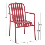 ΠΟΛΥΘΡΟΝΑ ΑΛΟΥΜΙΝΙΟΥ RACHEL HM6088.05 KOKKINH 63x58x85Υεκ. - Image 2