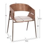ΠΟΛΥΘΡΟΝΑ KRILL HM18254.01 PLYWOOD ΣΕ WHITEWASH--ΜΕΤΑΛΛΟ ΣΕ ΧΑΛΚΙΝΟ 55,5x55x72Υεκ. - Image 2