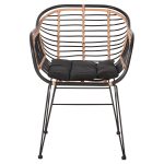 ΠΟΛΥΘΡΟΝΑ ALLEGRA HM5663.11 ΜΕΤΑΛ.ΣΚΕΛΕΤΟΣ-P.E.RATTAN ΜΠΕΖ-ΜΑΥΡΟ 58x59x81Υεκ - Image 3