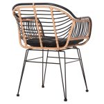 ΠΟΛΥΘΡΟΝΑ ALLEGRA HM5663.11 ΜΕΤΑΛ.ΣΚΕΛΕΤΟΣ-P.E.RATTAN ΜΠΕΖ-ΜΑΥΡΟ 58x59x81Υεκ - Image 5