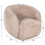 ΠΟΛΥΘΡΟΝΑ KARPEN HM9600.08 ΜΠΕΖ ΜΠΟΥΚΛΕ ΥΦΑΣΜΑ 93x87x78Υ εκ. - Image 2