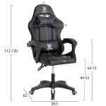 ΠΟΛΥΘΡΟΝΑ GAMING DARREN HM1203.04 ΜΑΥΡΟ-ΛΕΥΚΟ PVC 58.5x100x120Υεκ. - Image 2