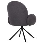 ΠΟΛΥΘΡΟΝΑ ΠΕΡΙΣΤΡΕΦ. WINON HM9778.01 ΓΚΡΙ TEDDY ΥΦΑΣΜΑ-ΜΑΥΡΟ ΜΕΤΑΛΛΟ 65x67x92Υ εκ. - Image 5