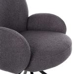 ΠΟΛΥΘΡΟΝΑ ΠΕΡΙΣΤΡΕΦ. WINON HM9778.01 ΓΚΡΙ TEDDY ΥΦΑΣΜΑ-ΜΑΥΡΟ ΜΕΤΑΛΛΟ 65x67x92Υ εκ. - Image 7