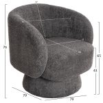 ΠΟΛΥΘΡΟΝΑ ΠΕΡΙΣΤΡΕΦΟΜΕΝΗ KARLEN HM9592.01 ΓΚΡΙ ΜΠΟΥΚΛΕ ΥΦΑΣΜΑ 78x81x77Υεκ. - Image 2