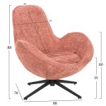 ΠΟΛΥΘΡΟΝΑ ΠΕΡΙΣΤΡΕΦΟΜΕΝΗ BRYNN HM9594.02 ΡΟΖ ΜΠΟΥΚΛΕ-ΜΑΥΡΗ ΜΕΤΑΛ. ΒΑΣΗ 88x76x88Υεκ - Image 2