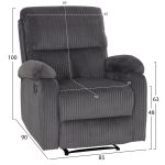 ΠΟΛΥΘΡΟΝΑ RELAX DIONI HM3296.11 ΓΚΡΙ ΡΙΓΕ ΥΦΑΣΜΑ 85x90x100Υεκ. - Image 2