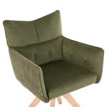 ΠΟΛΥΘΡΟΝΑ ΤΡΑΠΕΖΑΡΙΑΣ QUILL HM9843.05 ΠΡΑΣΙΝΟ ΥΦΑΣΜΑ-ΞΥΛΟ ΟΞΙΑΣ ΠΟΔΙΑ 61x57,5x91Υεκ. - Image 7