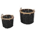 ΣΕΤ 2 ΚΑΛΑΘΙΑ POTTS HM4379 ΜΑΥΡO&ΦΥΣΙΚΟ ΧΡΩΜΑ- CL RATTAN Φ61+Φ45εκ. - Image 4