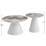 ΣΕΤ 2 ΤΡΑΠΕΖΙΑ ΣΑΛΟΝΙΟΥ RIDGE(X) HM18307.01 SINTERED STONE TOPS--ΒΑΣΕΙΣ ΛΕΥΚΕΣ Φ50 & Φ70 - Image 2