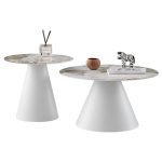 ΣΕΤ 2 ΤΡΑΠΕΖΙΑ ΣΑΛΟΝΙΟΥ RIDGE(X) HM18307.01 SINTERED STONE TOPS--ΒΑΣΕΙΣ ΛΕΥΚΕΣ Φ50 & Φ70