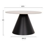 ΣΕΤ 2 ΤΡΑΠΕΖΙΑ ΣΑΛΟΝΙΟΥ RIDGE(X) HM18307.02 SINTERED STONE TOPS--ΒΑΣΕΙΣ ΜΑΥΡΕΣ Φ50 & Φ70 - Image 2