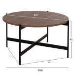 ΣΕΤ 2ΤΜΧ ΤΡΑΠΕΖΙΑ ΣΑΛΟΝΙΟΥ RONDA HM21089.03 MDF ΣΕ ΚΑΡΥΔΙ ΧΡΩΜΑ Φ80εκ & Φ50εκ - Image 2