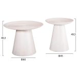 ΣΕΤ 2ΤΜΧ ΤΡΑΠΕΖΙΑ ΣΑΛΟΝΙΟΥ ΣΤΡΟΓΓΥΛΑ ROSS HM11946 ΜΑΣΙΦ MANGO ΛΕΥΚΟ Φ60 & Φ45εκ. - Image 2