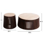 ΣΕΤ 2ΤΜΧ ΤΡΑΠΕΖΙΑ ΣΑΛΟΝΙΟΥ ΣΤΡΟΓΓΥΛΑ KREST HM11958 ΜΑΣΙΦ ΑΚΑΚΙΑ-ΤΡΑΒΕΡΤΙΝΑ Φ90 & Φ50 - Image 2