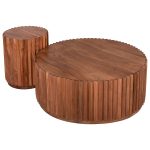 ΣΕΤ 2ΤΜΧ ΤΡΑΠΕΖΙΑ ΣΑΛΟΝΙΟΥ ΣΤΡΟΓΓΥΛΑ SEDGE HM11944 ΜΑΣΙΦ ΑΚΑΚΙΑ Φ90 & Φ40εκ. - Image 3
