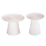 ΣΕΤ 2ΤΜΧ ΤΡΑΠΕΖΙΑ ΣΑΛΟΝΙΟΥ ΣΤΡΟΓΓΥΛΑ ROSS HM11946 ΜΑΣΙΦ MANGO ΛΕΥΚΟ Φ60 & Φ45εκ. - Image 4