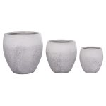 ΣΕΤ 3ΤΜΧ ΓΛΑΣΤΡΕΣ ΣΕΙΡΑ GARDENER HM4718 FIBERCLAY ΛΕΥΚΟ Φ55x54Υεκ - Image 6