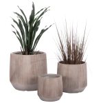 ΣΕΤ 3ΤΜΧ ΓΛΑΣΤΡΕΣ ΣΤΡΟΓΓΥΛΕΣ ΣΕΙΡΑ GARDENER HM4724 FIBERCLAY-ΧΡΩΜΑ CEMENT Φ55x55Υεκ