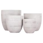 ΣΕΤ 4ΤΜΧ ΓΛΑΣΤΡΕΣ ΣΤΡΟΓΓΥΛΕΣ ΣΕΙΡΑ GARDENER HM4719 FIBERCLAY-ΧΡΩΜΑ CEMENT Φ44x43Υεκ - Image 2