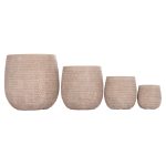 ΣΕΤ 4ΤΜΧ ΓΛΑΣΤΡΕΣ ΣΤΡΟΓΓΥΛΕΣ GARDENER HM4722 FIBERCLAY--IVORY CEMENT Φ54x54Υεκ - Image 7