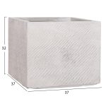 ΣΕΤ 4ΤΜΧ ΓΛΑΣΤΡΕΣ ΤΕΤΡΑΓΩΝΕΣ GARDENER HM4730 FIBERCLAY ΓΚΡΙ CEMENT 37x37x32Υεκ. - Image 3