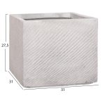 ΣΕΤ 4ΤΜΧ ΓΛΑΣΤΡΕΣ ΤΕΤΡΑΓΩΝΕΣ GARDENER HM4730 FIBERCLAY ΓΚΡΙ CEMENT 37x37x32Υεκ. - Image 4