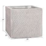 ΣΕΤ 4ΤΜΧ ΓΛΑΣΤΡΕΣ ΤΕΤΡΑΓΩΝΕΣ GARDENER HM4730 FIBERCLAY ΓΚΡΙ CEMENT 37x37x32Υεκ. - Image 5