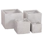 ΣΕΤ 4ΤΜΧ ΓΛΑΣΤΡΕΣ ΤΕΤΡΑΓΩΝΕΣ GARDENER HM4730 FIBERCLAY ΓΚΡΙ CEMENT 37x37x32Υεκ. - Image 7