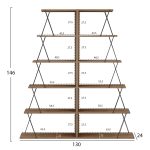 ΣΕΤ ΒΙΒΛΙΟΘΗΚΕΣ 2ΤΜΧ MINI TARS HM11772.14 ΜΕΛΑΜΙΝΗ ΦΥΣΙΚΟ OAK-ΜΑΥΡΟ 65x24x146Υεκ.(x2) - Image 2