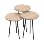 ΣΕΤ ΒΟΗΘ.ΤΡΑΠΕΖΑΚΙΑ KISSA HM18174.03 ΜΕΛΑΜΙΝΗ ΣΕ ΣΟΝΑΜΑ-ΜΑΥΡΑ ΜΕΤΑΛ.ΠΟΔΙΑ - Image 2