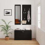 ΣΕΤ ΕΙΣΟΔΟΥ ΜΕ ΚΑΘΡΕΠΤΗ VERN HM2476.02 ΜΕΛΑΜΙΝΗ ΣΕ WENGE 80x27x175Υεκ - Image 5