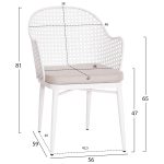 ΣΕΤ LOUNGE 3TMX ΕΞ.ΧΩΡΟΥ OREGO HM21106.02 ΑΛΟΥΜΙΝΙΟ ΣΕ ΛΕΥΚΟ - Image 2