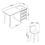 ΣΕΤ ΠΑΙΔΙΚΟΥ ΓΡΑΦΕΙΟΥ STAK HM18222.01 ΜΕΛΑΜΙΝΗ ΣΕ ΛΕΥΚΟ-ΦΥΣΙΚΟ 90x42x50Υεκ. - Image 2