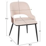 ΣΕΤ ΤΡΑΠΕΖΑΡΙΑ ΕΣΩΤ. ΧΩΡΟΥ 7ΤΜΧ HM11967 ΤΡΑΠΕΖΙ DENTY ΟΒΑΛ & 6 ΚΑΡΕΚΛΕΣ DELF(ΜΠΕΖ) - Image 3