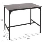 ΣΕΤ ΤΡΑΠΕΖΑΡΙΑ ΜΠΑΡ 5ΤΜΧ BOXY HM9882.13 ΜΑΥΡΟ ΜΕΤΑΛΛΟ-ΜΕΛΑΜΙΝΗ ΜΑΥΡΟ ΜΑΡΜΑΡΟ - Image 3