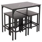 ΣΕΤ ΤΡΑΠΕΖΑΡΙΑ ΜΠΑΡ 5ΤΜΧ BOXY HM9882.13 ΜΑΥΡΟ ΜΕΤΑΛΛΟ-ΜΕΛΑΜΙΝΗ ΜΑΥΡΟ ΜΑΡΜΑΡΟ - Image 4