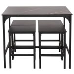 ΣΕΤ ΤΡΑΠΕΖΑΡΙΑ ΜΠΑΡ 5ΤΜΧ BOXY HM9882.13 ΜΑΥΡΟ ΜΕΤΑΛΛΟ-ΜΕΛΑΜΙΝΗ ΜΑΥΡΟ ΜΑΡΜΑΡΟ - Image 5