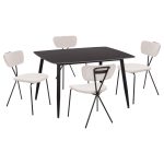 ΣΕΤ ΤΡΑΠΕΖΑΡΙΑΣ 5ΤΜΧ RAVEN HM21067.02 ΚΕΡΑΜΙΚΟ TOP ΜΑΥΡΟ ΜΑΡΜΑΡΟ--ΜΕΤΑΛΛΟ
