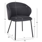 ΣΕΤ ΤΡΑΠΕΖΑΡΙΑΣ 5ΤΜΧ RAVEN HM21069.02 ΚΕΡΑΜΙΚΟ TOP ΜΑΥΡΟ ΜΑΡΜΑΡΟ & 4 ΚΑΡΕΚΛΕΣ - Image 3